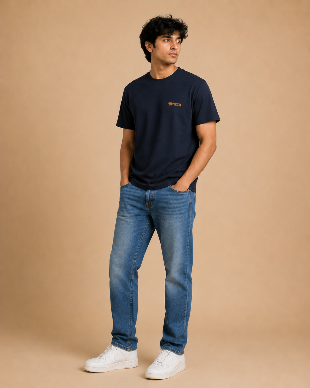 Sthitaprajna Embroidered Supima T-Shirt