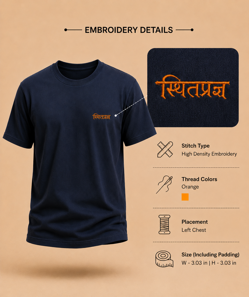 Sthitaprajna Embroidered Supima T-Shirt